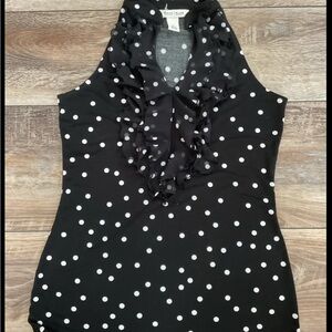 White House Black Market Ruffled Sleeveless Blouse